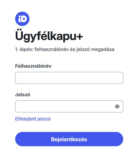 Ügyfélkapu+ bejelentkezés